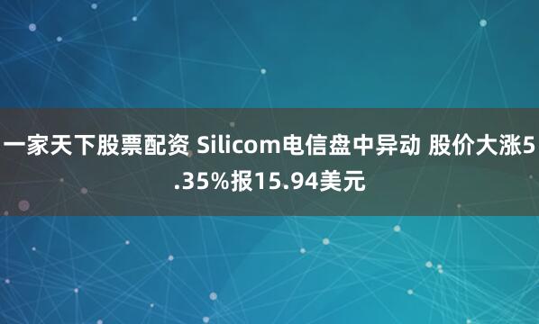 一家天下股票配资 Silicom电信盘中异动 股价大涨5.35%报15.94美元