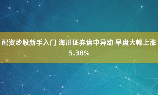 配资炒股新手入门 海川证券盘中异动 早盘大幅上涨5.38%