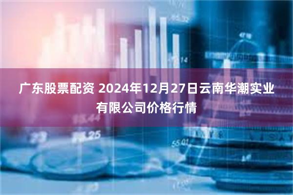 广东股票配资 2024年12月27日云南华潮实业有限公司价格行情