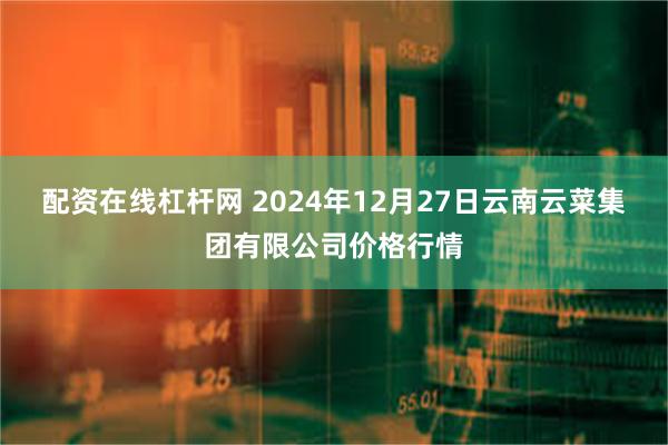 配资在线杠杆网 2024年12月27日云南云菜集团有限公司价格行情