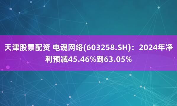 天津股票配资 电魂网络(603258.SH)：2024年净利预减45.46%到63.05%