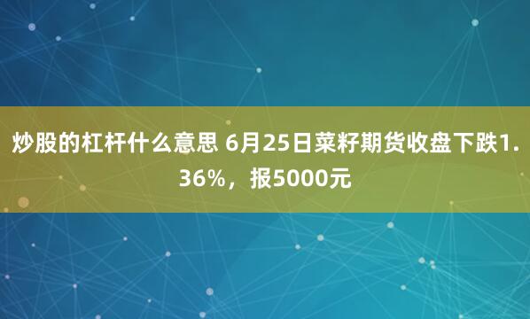 炒股的杠杆什么意思 6月25日菜籽期货收盘下跌1.36%，报5000元